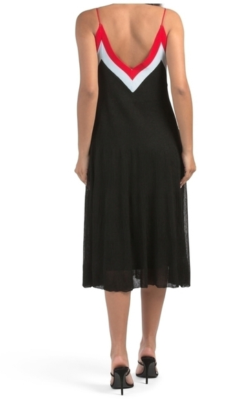 CATHERINE Malandrino V Neck and V Back Pleated Dress - Picture 3 of 14